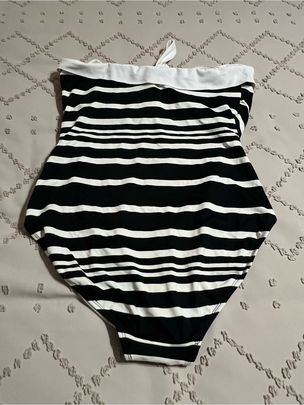 Ralph Lauren Black and White Striped Halter One-Piece Swimsuit Size 14 EUC - Picture 5 of 10